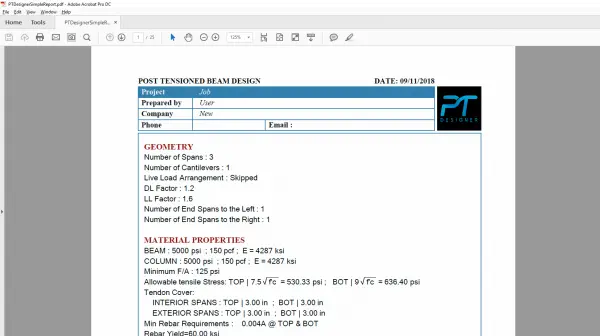 PT Designer - Design of Post-Tensioned Concrete Floors